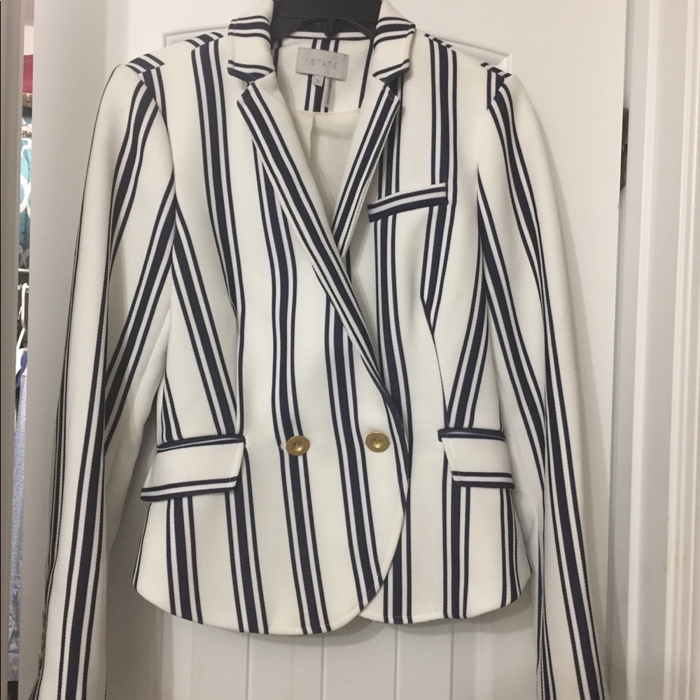 NWT  1.state striped shrunken blazer
